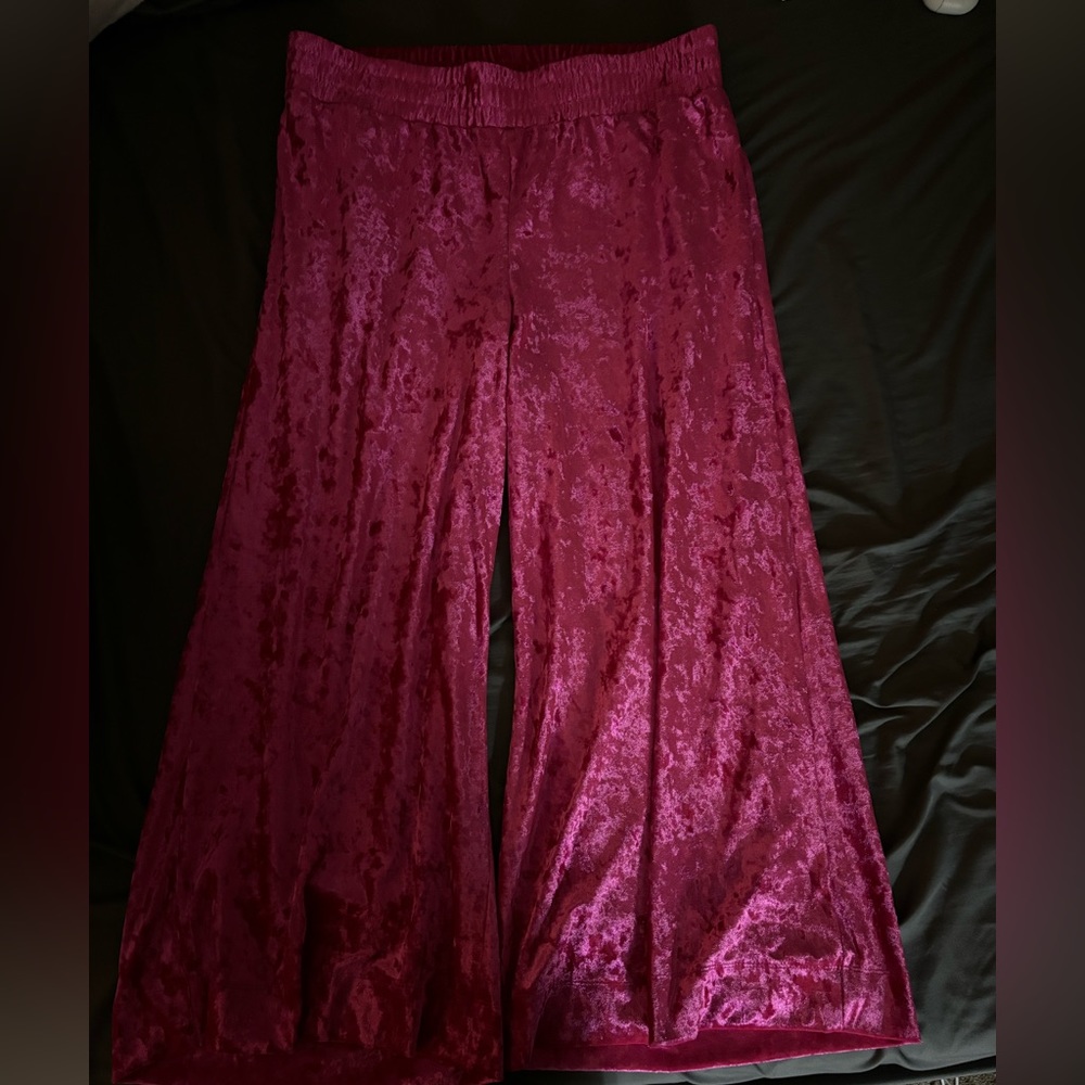 a new day wide leg crushed velvet pants sz XL